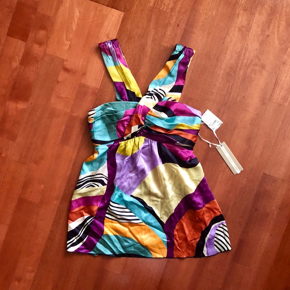 matty m 💯 SILK , Colorful Blouse